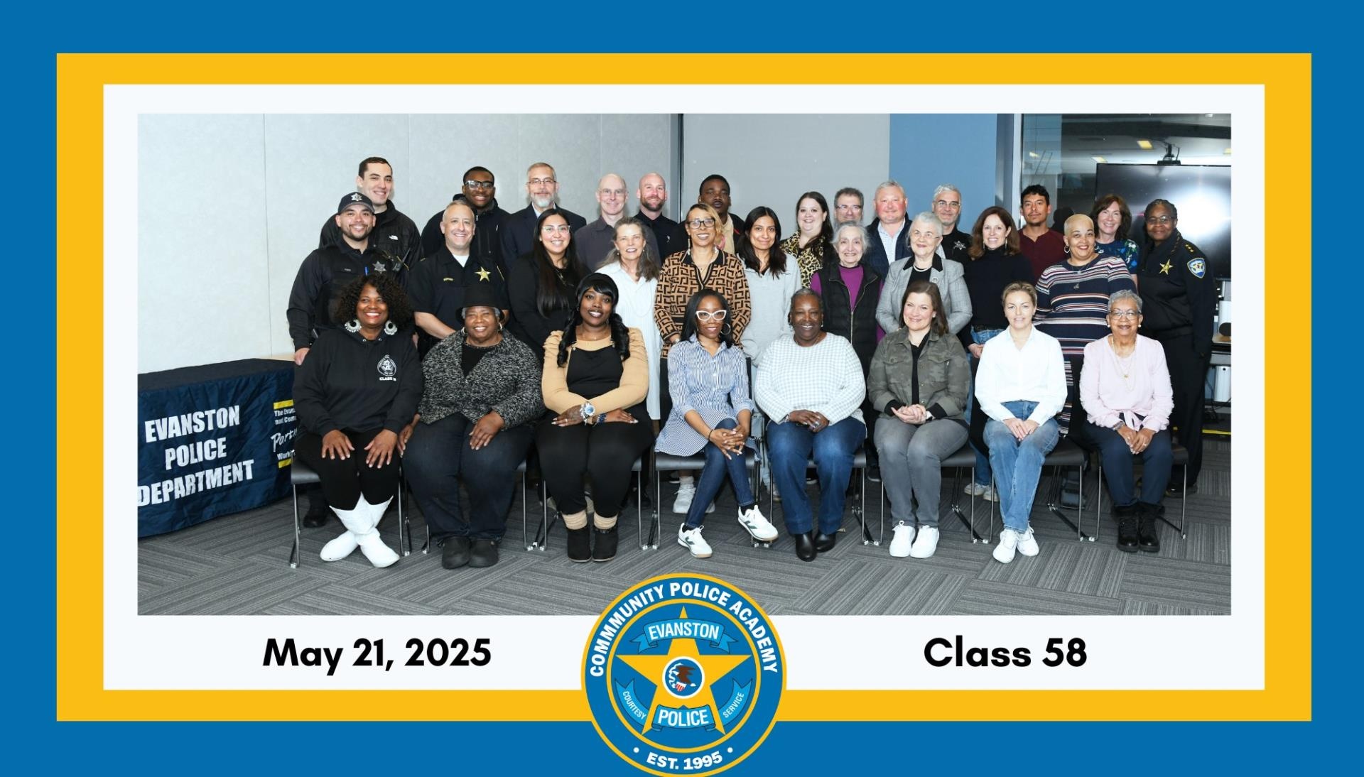 Group photo of the Citizen Police Academy Class Number 58
